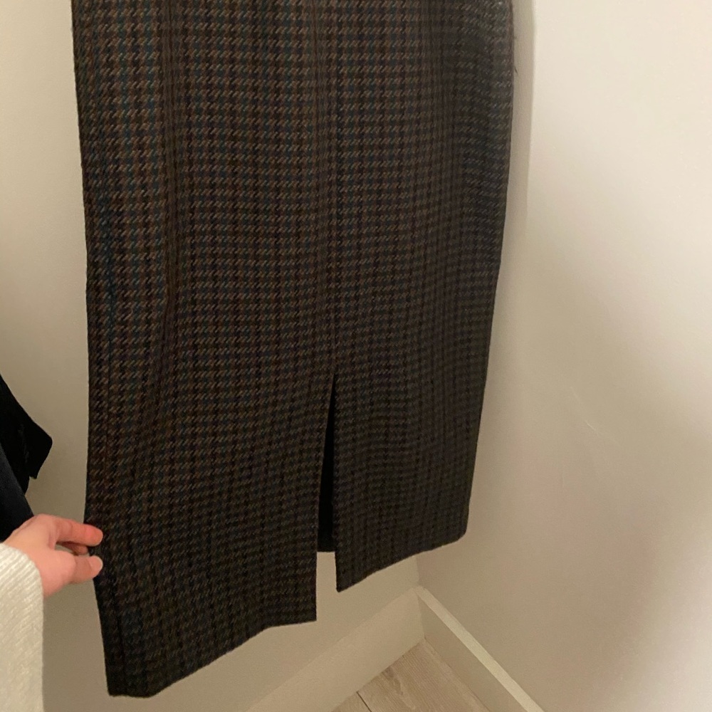 Long tight check skirt